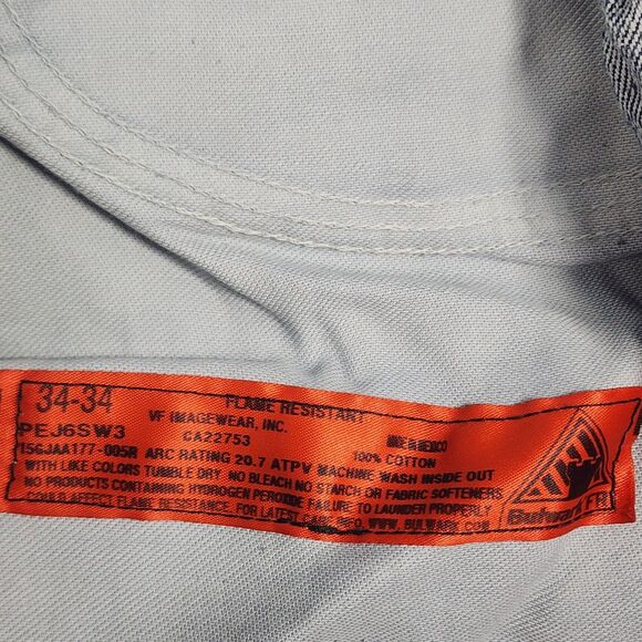 Bulwark FR Flame Resistant Jeans Mens 34x34 Straight Leg Cotton Denim Workwear - Picture 11 of 11